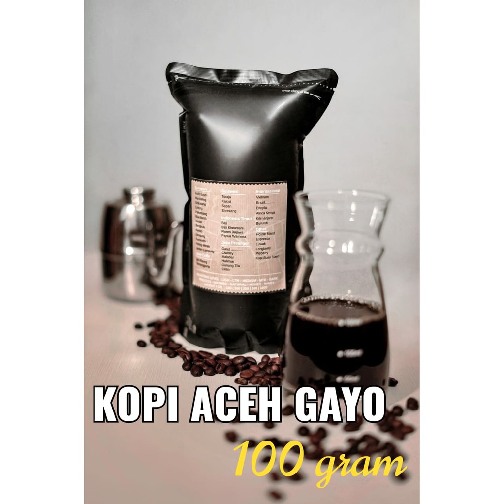 

KOPI ARABIKA ACEH GAYO 100GR BIJI / BUBUK | SPECIALTY ARABICA COFFEE