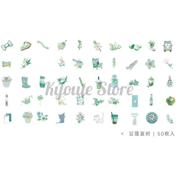 

Jualan Sticker Deco Aesthetic Green 50 Pcs Scrapbook Diy Planner Bujo Tumblr Gilaa!!!
