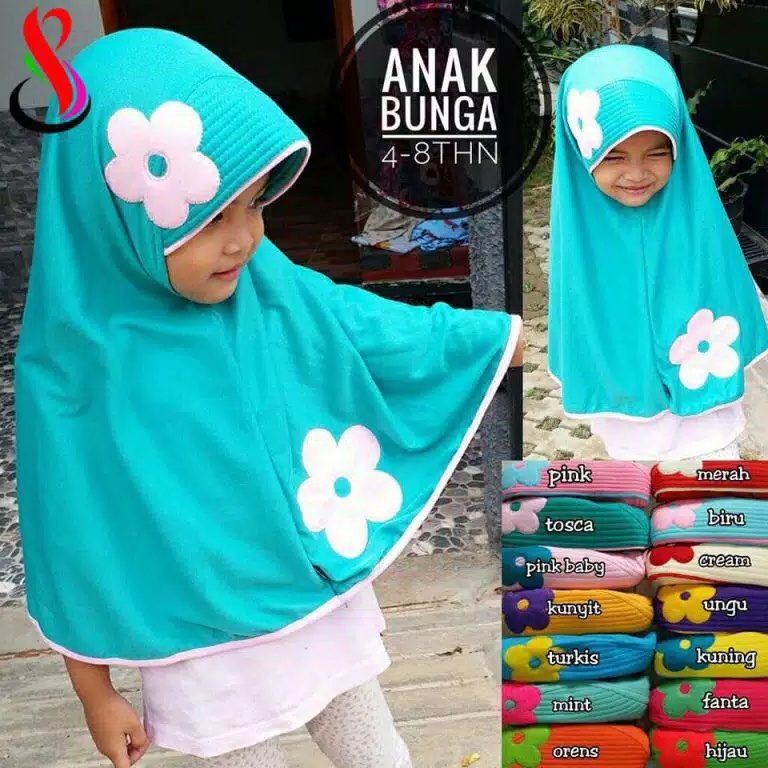 Jilbab Anak Instan Bergo Pad Tali Usia 3-8 Tahun Bahan Jersey Terbaru Termurah / Alody's Collection