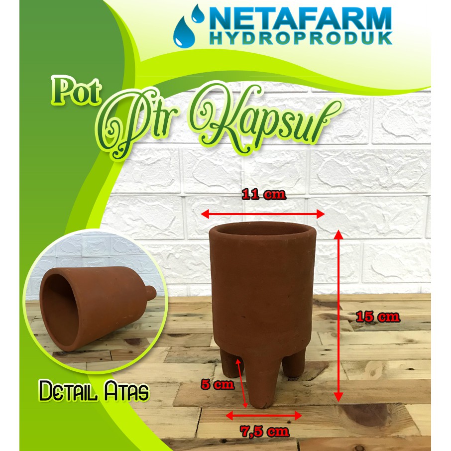 Pot Gerabah Terracotta / NF Kaki Tabung 25 S (D = 11 T = 15)