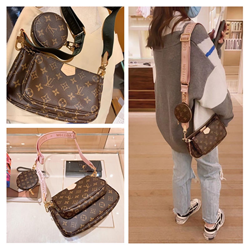 LV/Louis Vuitton women's bag presbystanding chain POCHETTE five-in-one mahjong bag shoulder messenger bag M44813