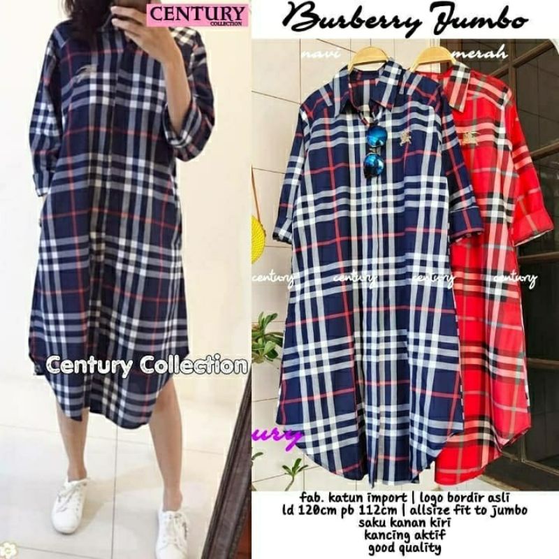 Burberry Jumbo Tunik, TUNIK WANITA JUMBO CANTIK BAHAN KATUN IMPORT MIX BORDIR LD 120 TERMURAH TERLARIS OOTD KEKINIAN