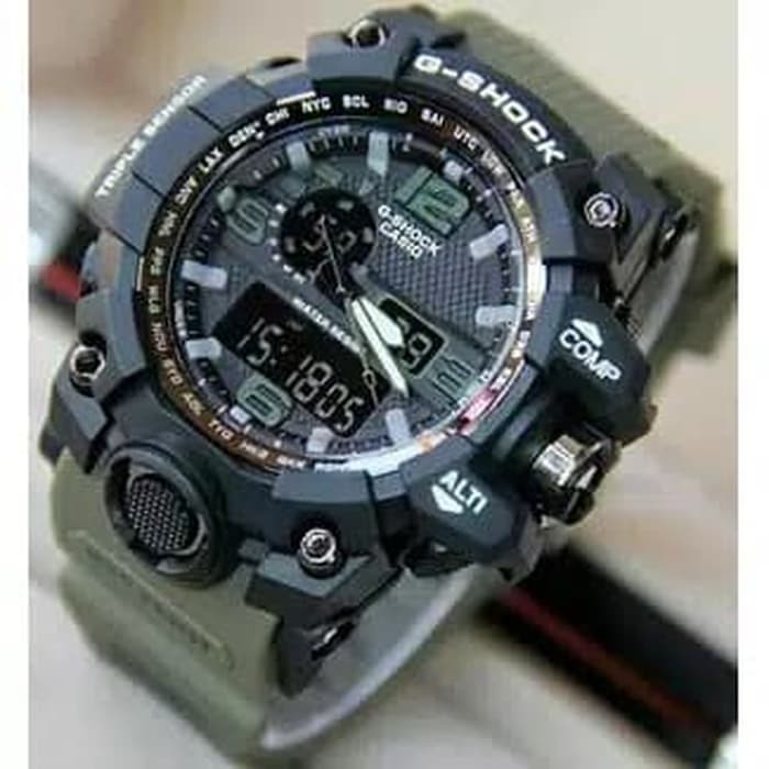 WATER RESIST JAM TANGAN PRIA CASIO G-SHOCK GSHOCK FREE BOX BATERAI ANTI AIR RUBBER DIGITAL DUAL-TIME GWG-1000 /C3/C4-7