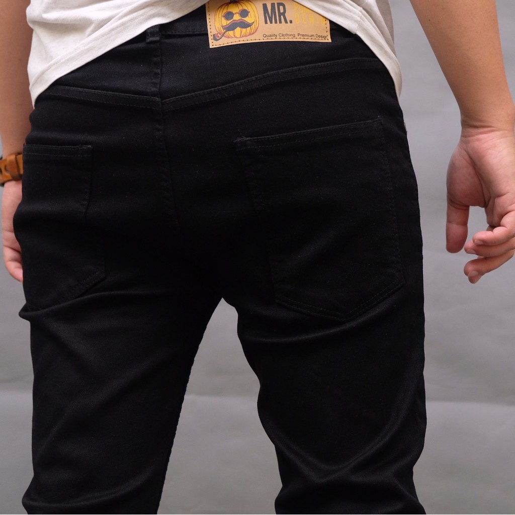 Celana Jeans Hitam (Soft Jeans Stretch) Mr Pumpkin Denim