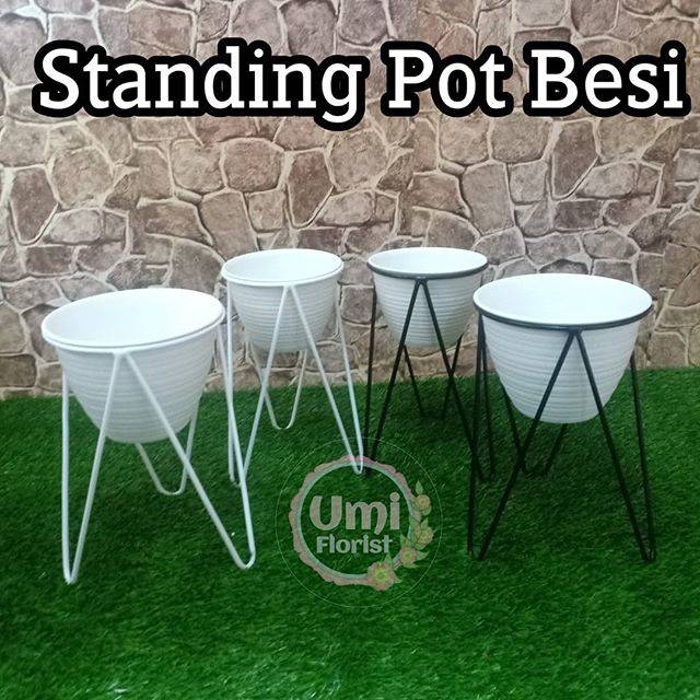 Standing pot besi V / Rak pot besi / Standing pot unim