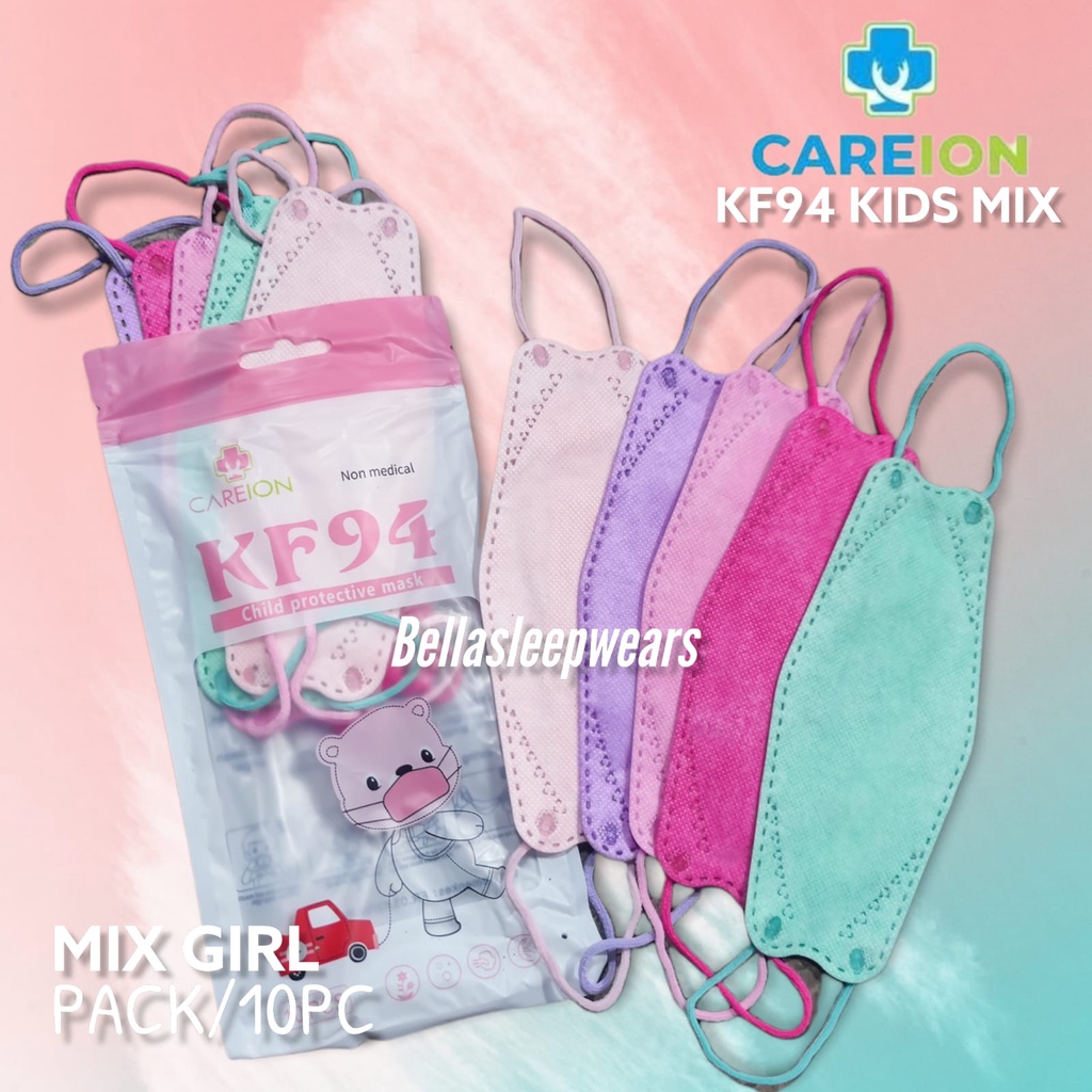 KF94 CAREION KIDS GRADATION MIX POLOS ANAK - MASKER KF94 ANAK KIDS CHILD 4PLY KEMENKES