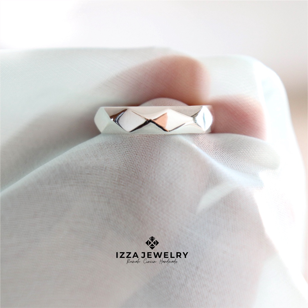 Cincin Ukir Nama Couple Perak 925 Asli Silver Murni