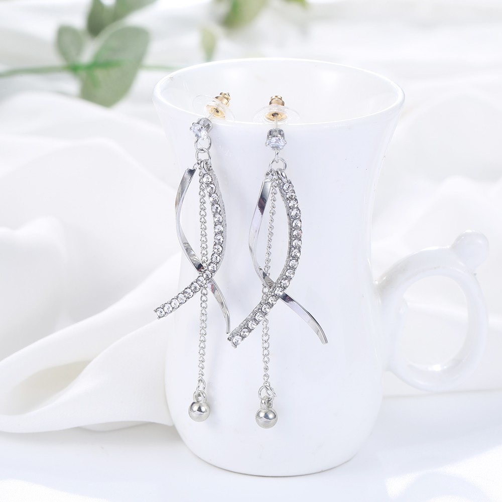 Anting Rumbai Panjang Bahan 925 Silver Needle Gaya Korea Untuk Wanita