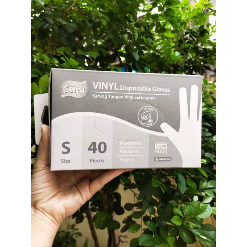 Sarung Tangan Sensi Vinyl 1 boks isi 40 pcs