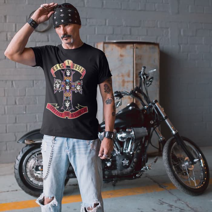 Kaos Baju Band IMPORT GNR - Guns N Roses (Appetite for Destruction) - Putih- S