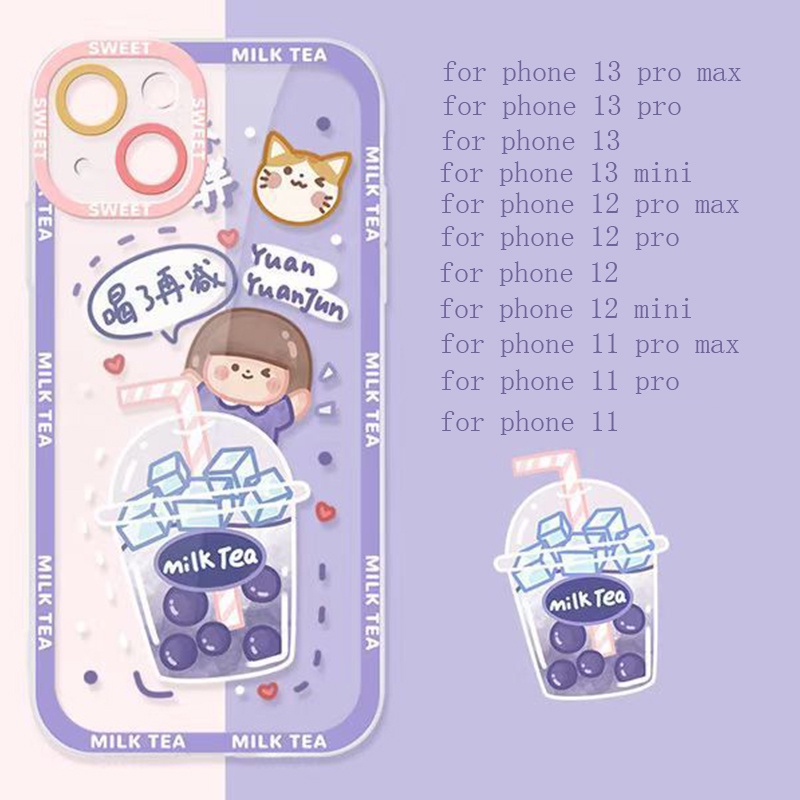 Soft Case Silikon TPU Transparan Motif Gadis Lucu Untuk IPhone 14 13 12 11 Pro XS Max X XR 8 7 6 6S Plus