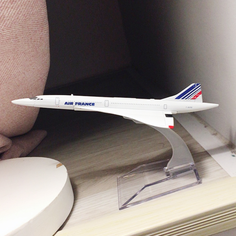 Miniatur Diecast Pesawat Terbang Air France Concorde Bahan Metal Skala 1 / 400