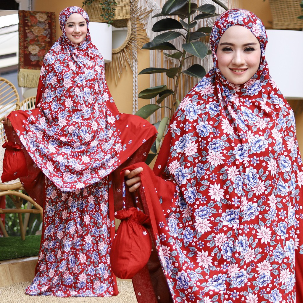 HOPYLOVY - Mukena Wanita Bahan Katun Rayon Seruni