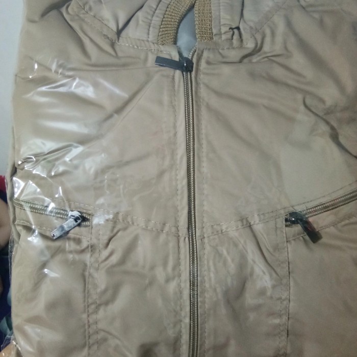 Jaket Wanita Jaket Parasut Wanita Premium Import Big Size Jumbo - Cream, 5L(U6U1) Jaket Wanita Jaket