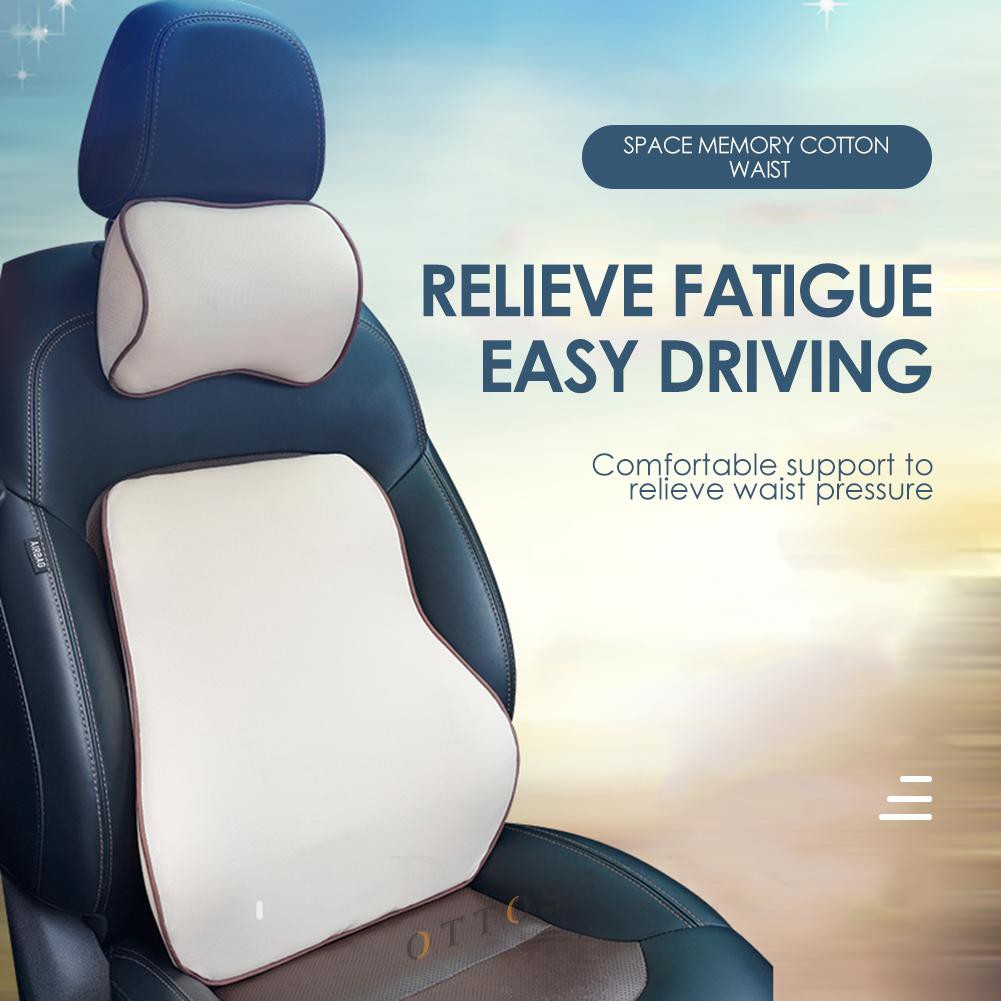 Ot Universal Memory Foam Car Seat Office Chair Lumbar Back Support Cushion Shopee Indonesia