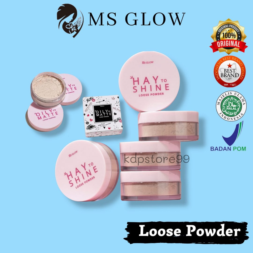 LOOSE POWDER MS GLOW ORIGINAL 100% / BEDAK TABUR MS GLOW