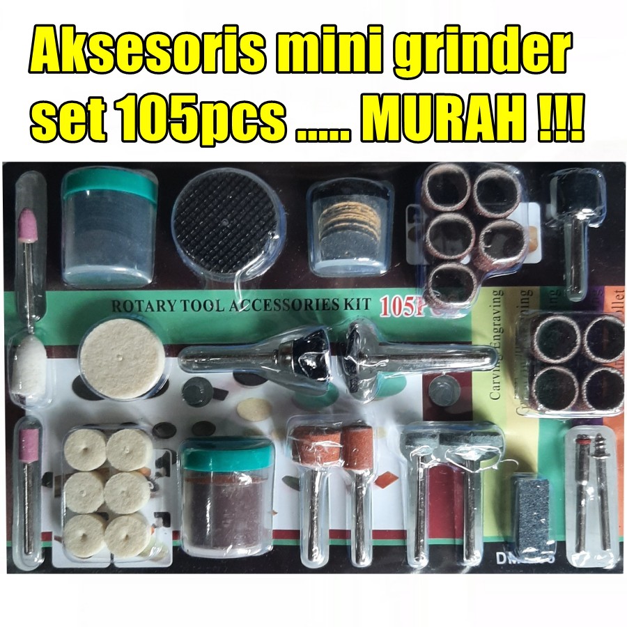 set 105pcs aksesoris mini grinder Kit set 105pc kelengkapan mata poles potong bor mesin mini gerinda