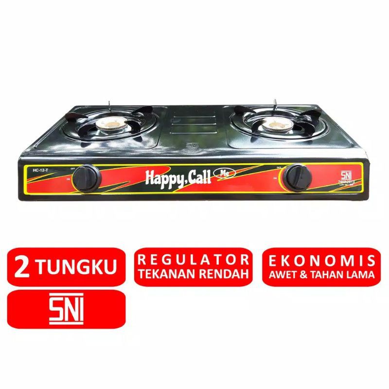 KOMPOR GAS 2 TUNGKU MERK OMICO/TD/HAPPY CALL