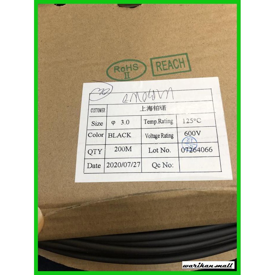 

buku-arsitek- tubing 3mm hitam selongsong bakar heatshrink /rol -design.