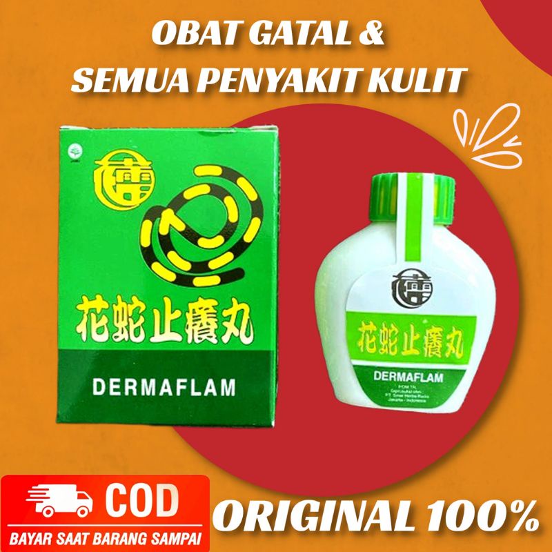 Obat HerbaGatal Penyakit Kulit Dermaflam ( Snake Itch Removing Pills) Panu Jamur Kutu Air Bisul