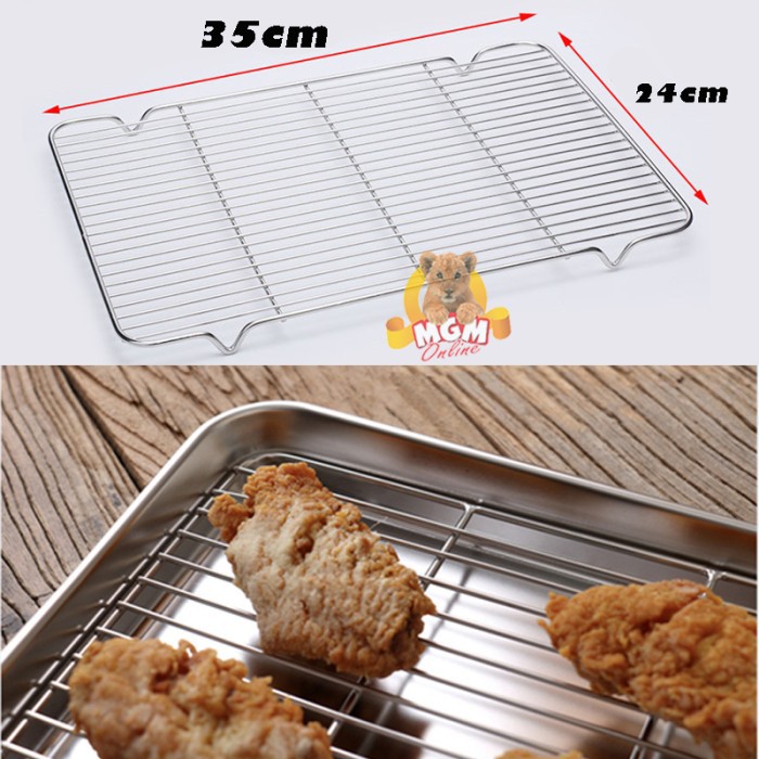 35x24 Stainless Wire Mesh Peniris gorengan / BBQ grill / tatakan kue