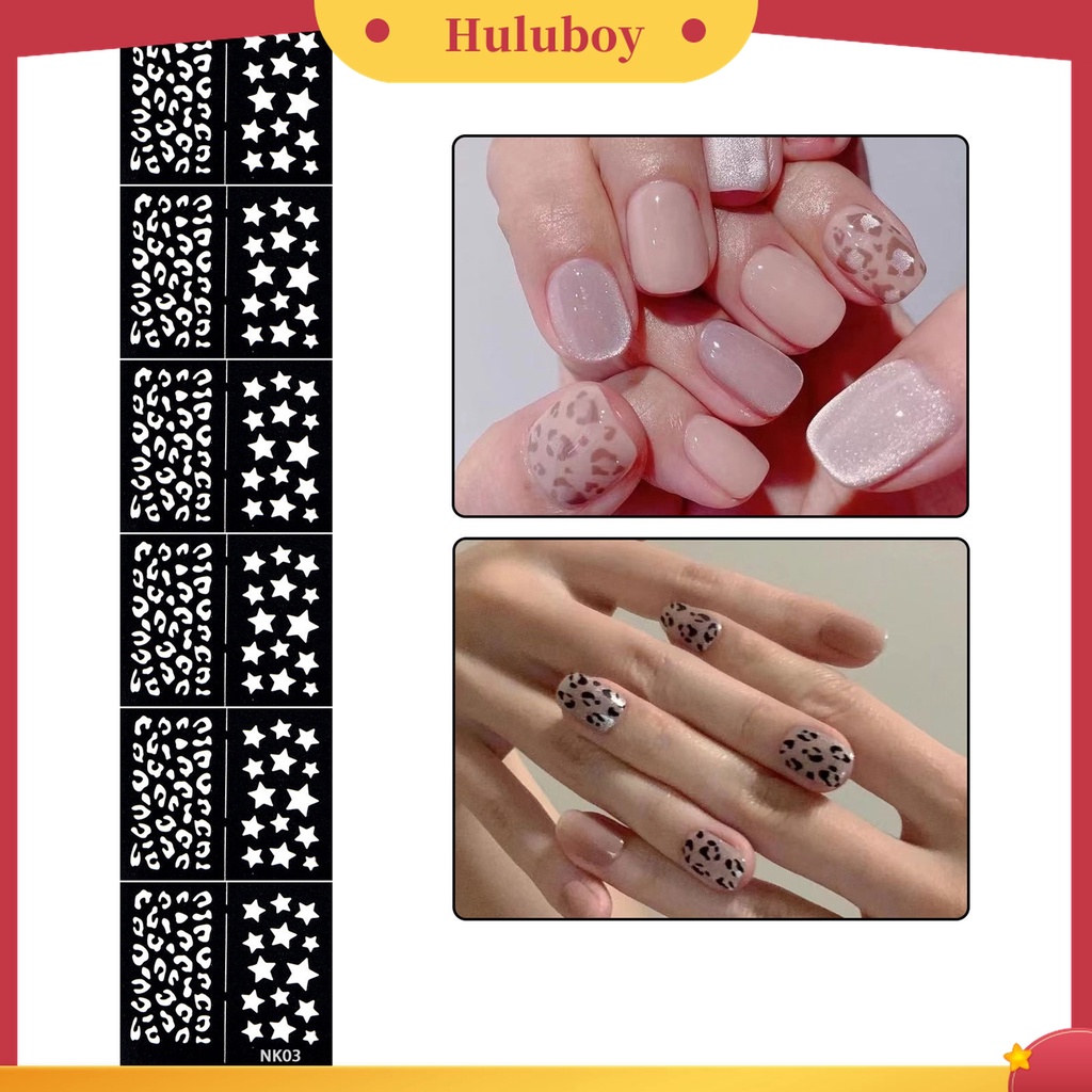 Huluboy Huluboy♡ Stiker Kuku Motif Hati / Bintang Untuk Nail Art