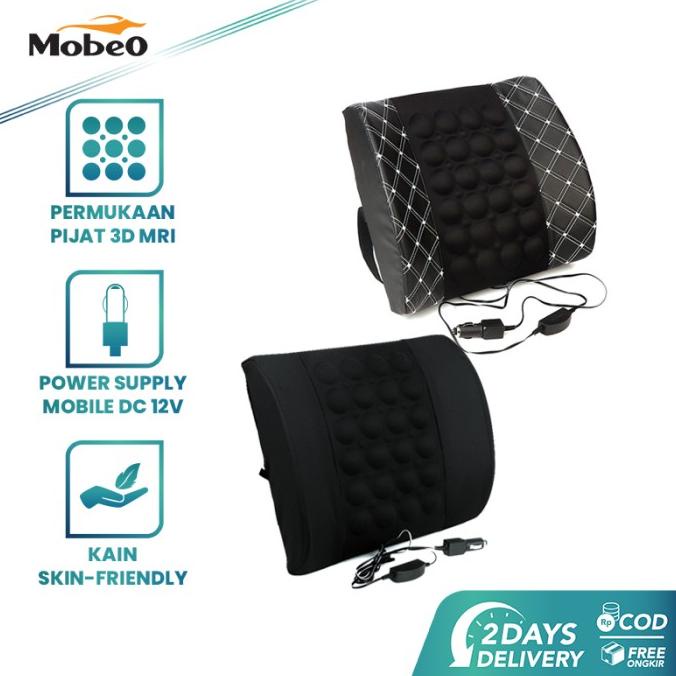 Mobeo Bantal Pijat Elektrik Getaran Sandaran Punggung Mobil