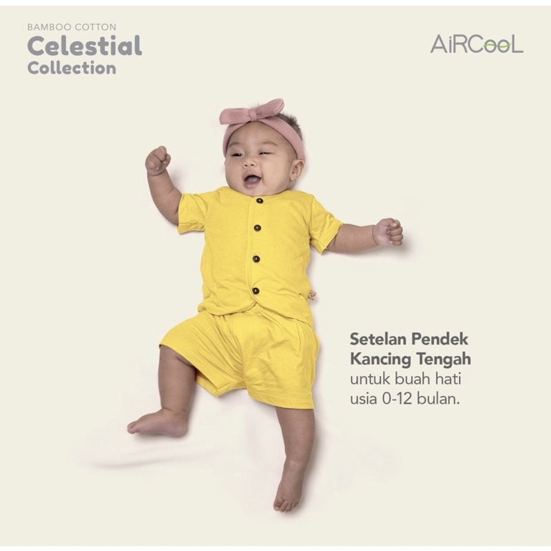 New Velvet Junior AirCool Setelan Panjang Celana Panjang ( Kancing Dada ) Celestial Series 3 - Piyama Anak