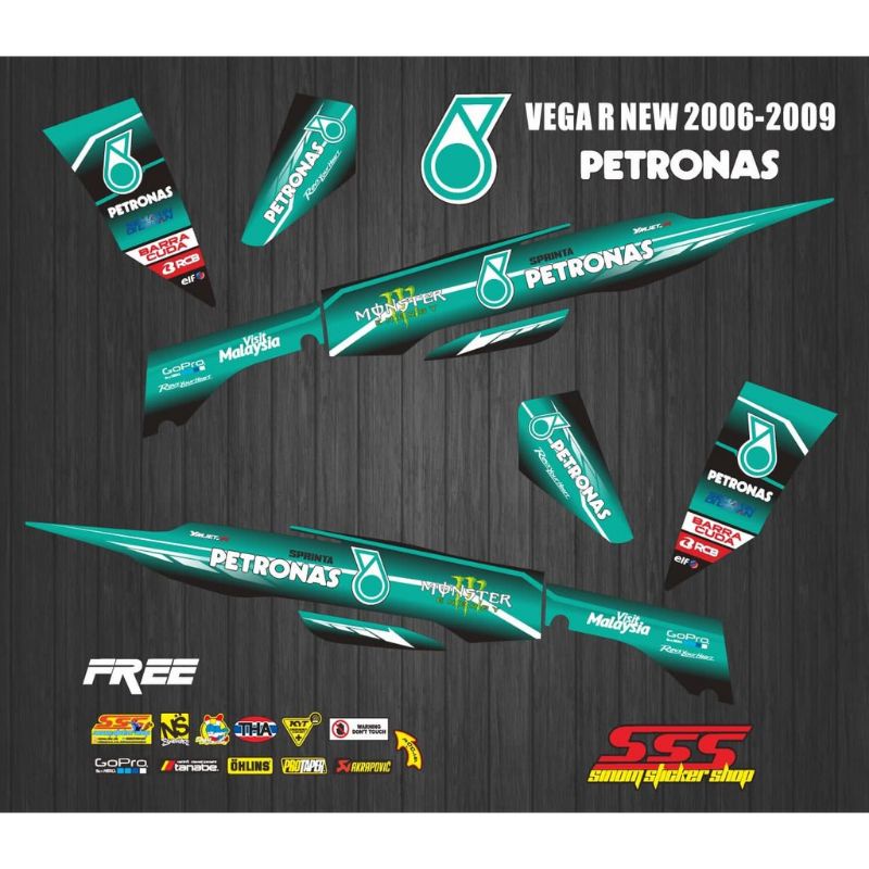STRIPING VARIASI YAMAHA VEGA R NEW TAHUN 2006-2009 MOTIF PETRONAS