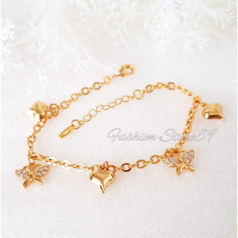 Gelang Rantai Kupu-kupu impor perhiasan Fashion Buterfly lapis emas 18k Impor xuping yaxiya