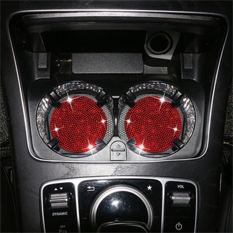 Alas Penyimpanan gasket Alur Cangkir Air Karet non-slip Berlian Imitasi interior Mobil