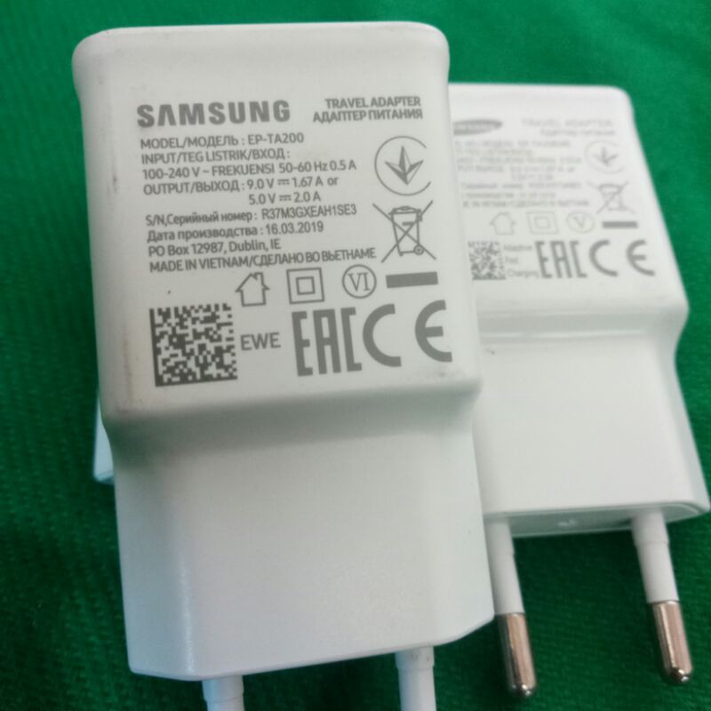 Adaptor Charger samsung Fast charging M50 M30 M20 A20 A30 A50 100% Original bawaan Hp