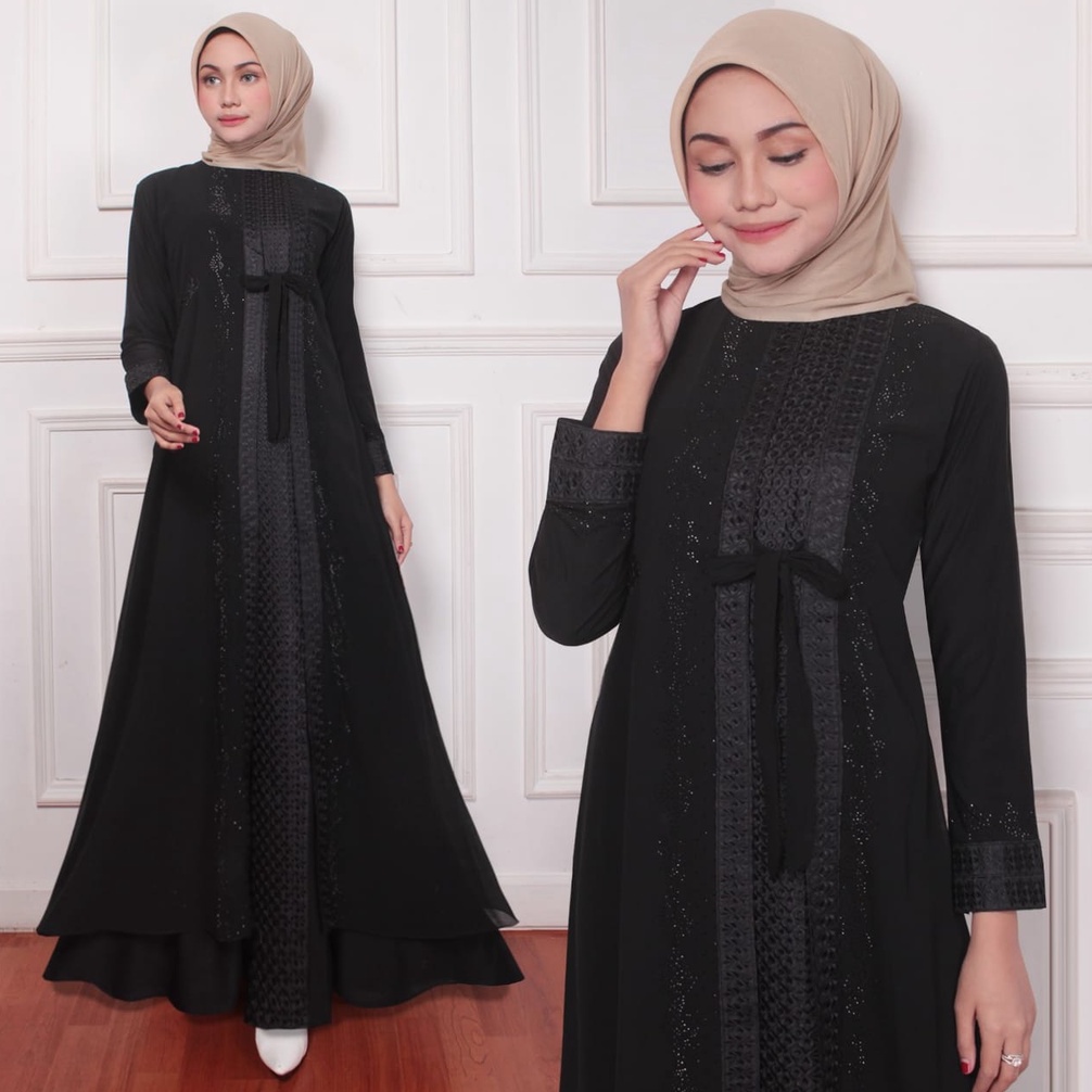 Abaya Turkey Arab Dubai Original Terbaru Premium Mewah Hitam Wanita Dewasa Elegan Modern Model Impor