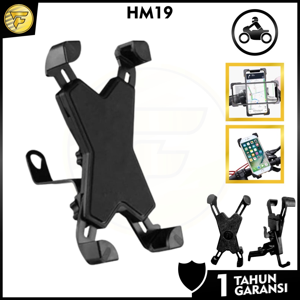 HM19 Stand Holder Motor dudukan penyangga HP spion motor