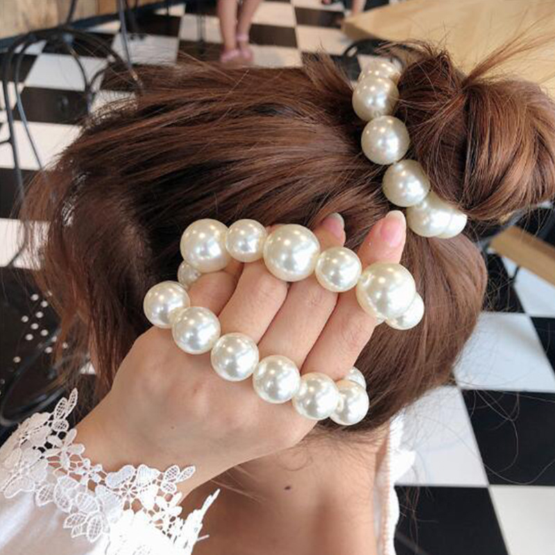 Pearl Head Rope Simple Elastic Rubber Band Hair Tie Bracelet Korea Ponytail Hair Rope
