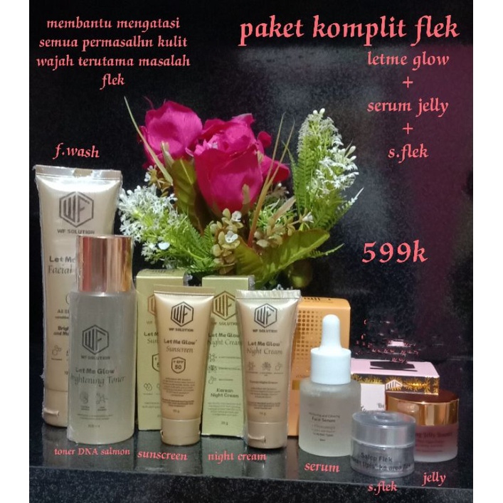 paket lengkap flek letme glow+serum jelly wf solution