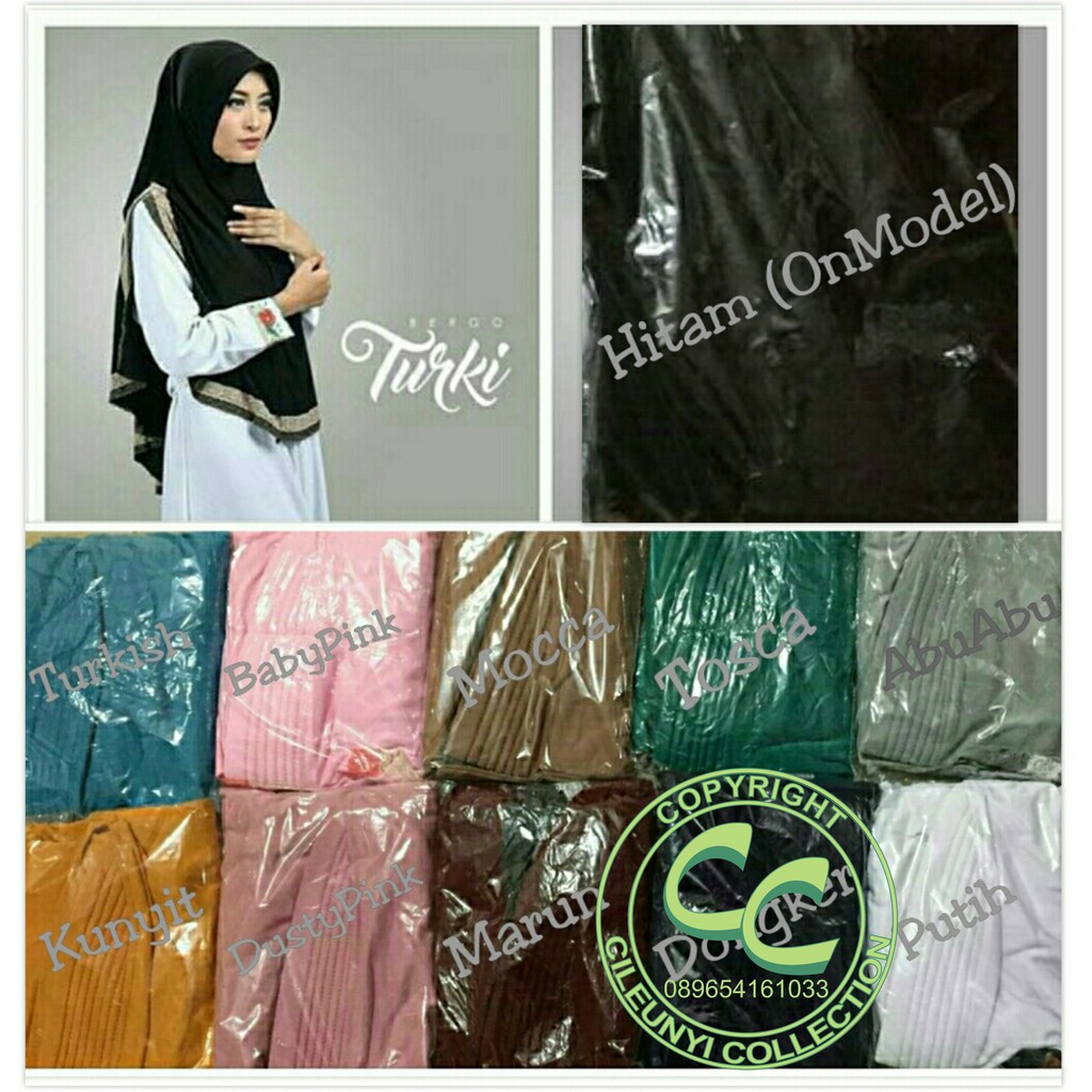 Bergo Turki Jilbab Hijab Instant / Bergo Turkey Instan Syari / Instan Bergo Turkish Jersey WIth Pet