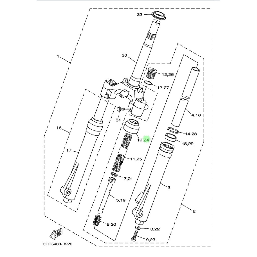 SIL SEAL DUST TUTUP DEBU SHOCK SOK DEPAN ALFA CHAMP F1ZR F1Z FIZ R CRYPTON VEGA R LAMA ORIGINAL YGP 2JG-F3144-00