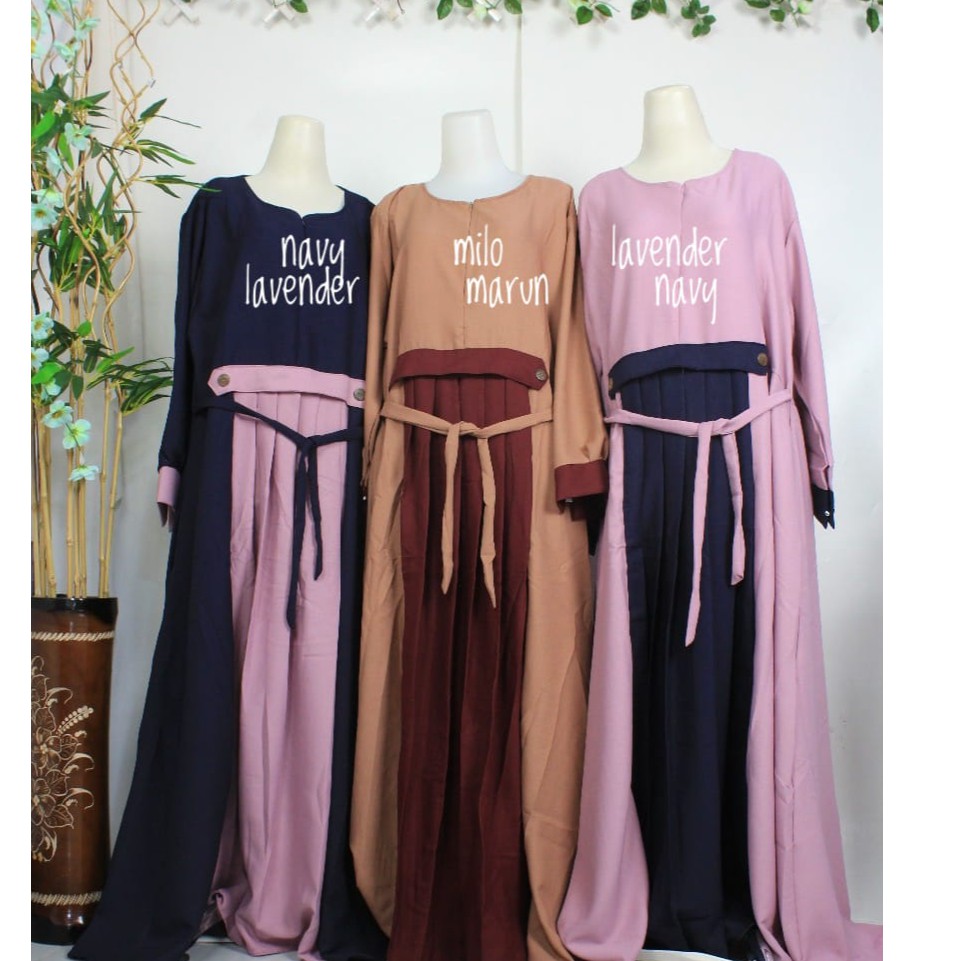 Gamis polos rempel Shappire ria ricis tengah polos simple baju remaja wanita L xxL jumbo big size