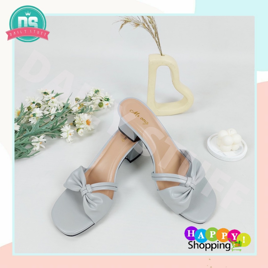 Ms Sandal High Heels Hak Tahu Pita Tiga Wanita Impor Murah Msh 04