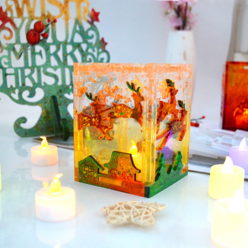 SiyCetakan Resin Epoksi Bentuk Lentera Natal Bahan Silikon Untuk Kerajinan Tangan Diy