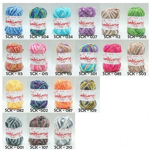 SAKURA Chunky Milk Cotton Yarn - Benang Rajut Katun 50g