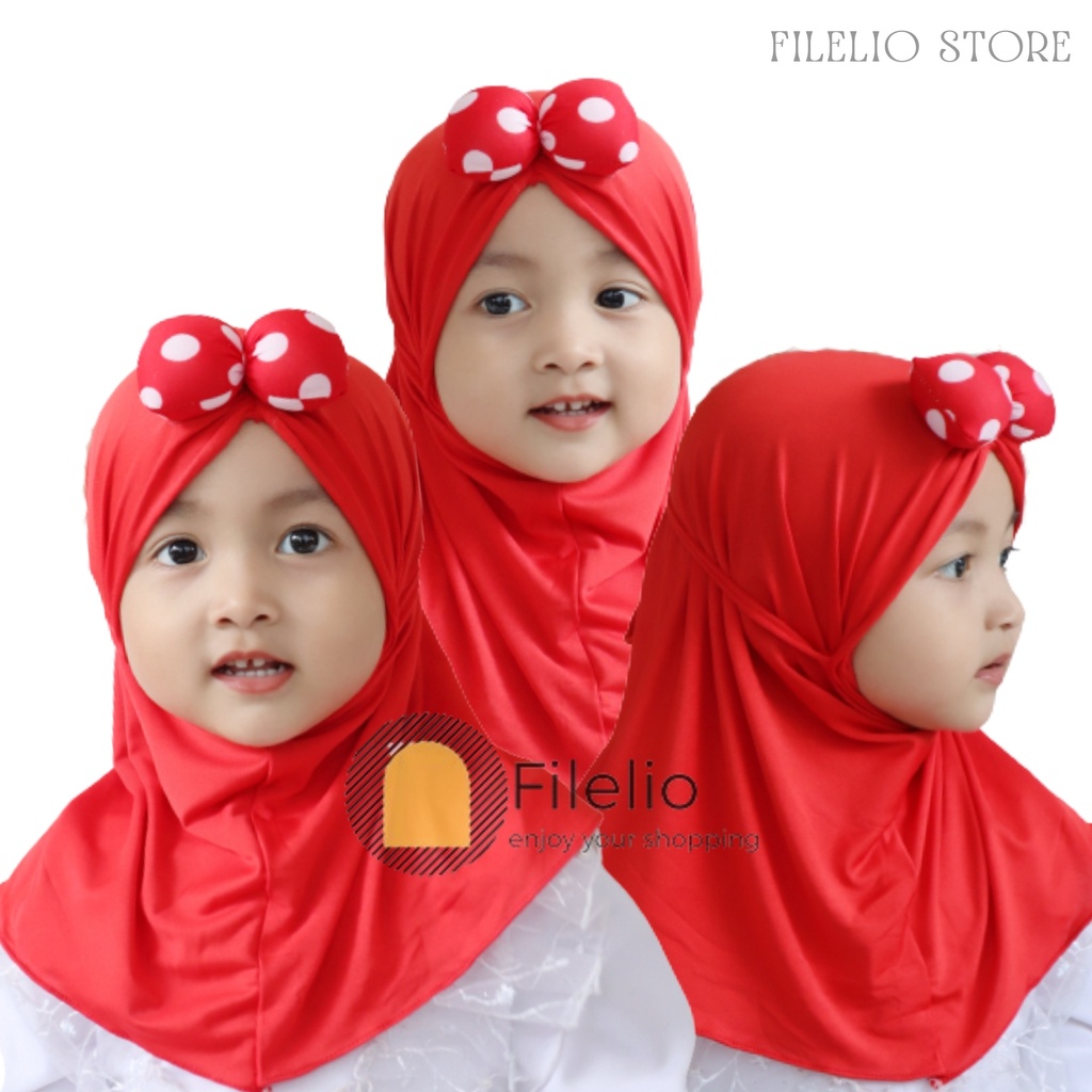 TERMURAH Hijab Anak Lucu Murah Minie Polkadot Kerudung Anak Perempuan Umur 0-3 Tahun Jilbab Jersey