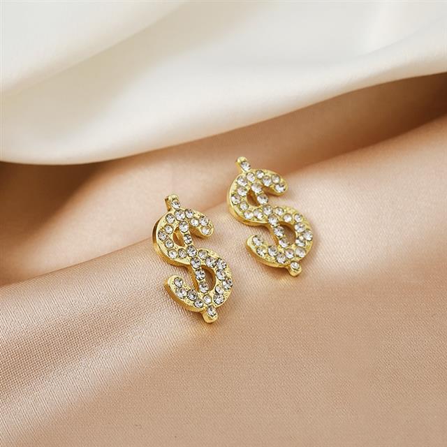 Sterling silver jarum Korea kecantikan simbol temperamen anting-anting Internet baru trendi penuh pe