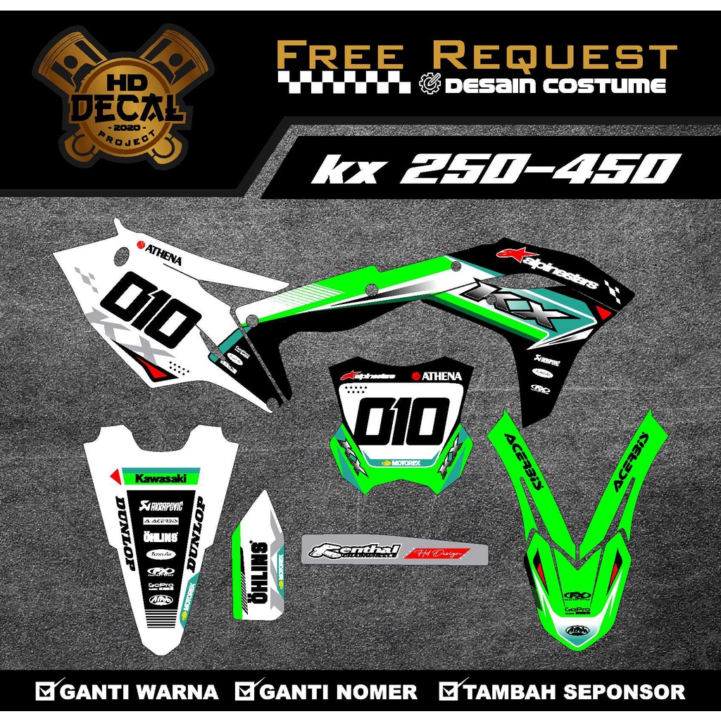 Decal Sticker KX 250F full body - Dekal Stiker KX 250F desain COSTUME