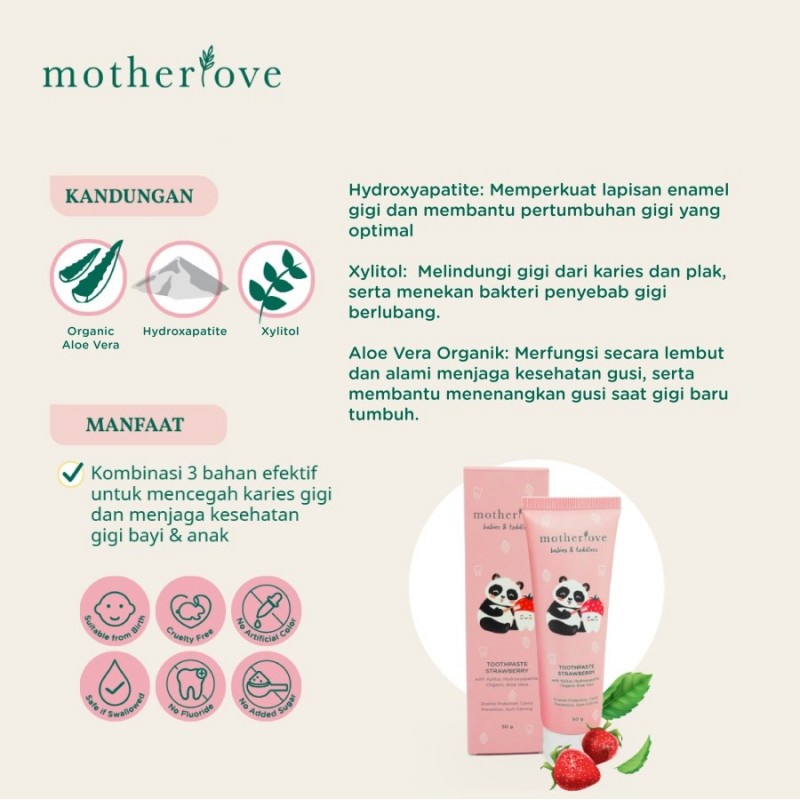 Motherlove Babies &amp; Toddlers Toothpaste Pasta Gigi Bayi - 50 gr