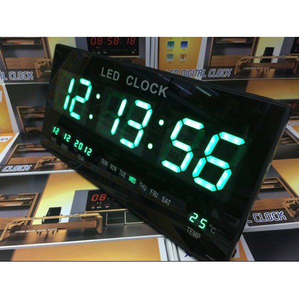 Jam Dinding Digital LED Meja LED Clock 4622 Hijau