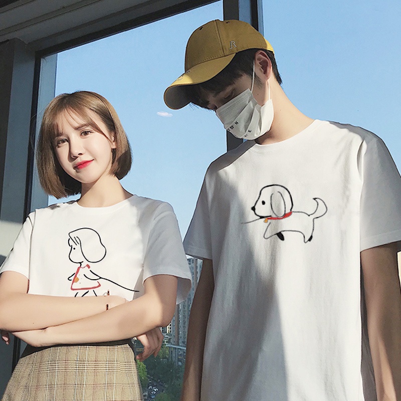 baju pasangan pacar keren harga satuan tshirt kapelan romantis LOVELY DOG