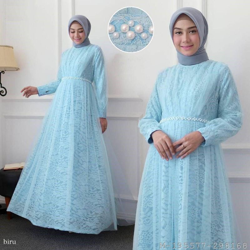 NAMA PRODUK : hiani maxi dress cl / gaun pesta / realpict