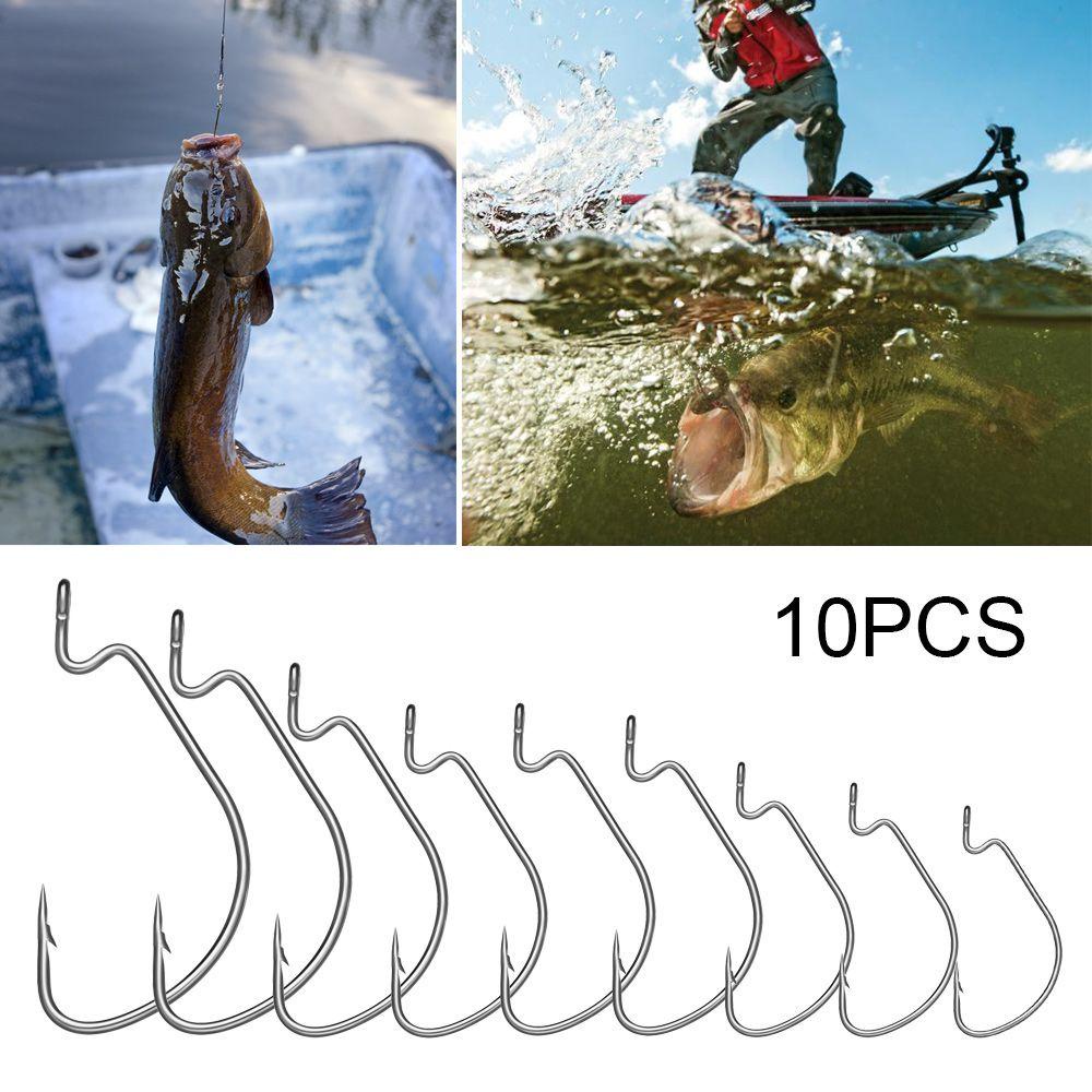 Nanas 10pcs Kail Pancing Anzuelos Lure Softjerk Worm Hook